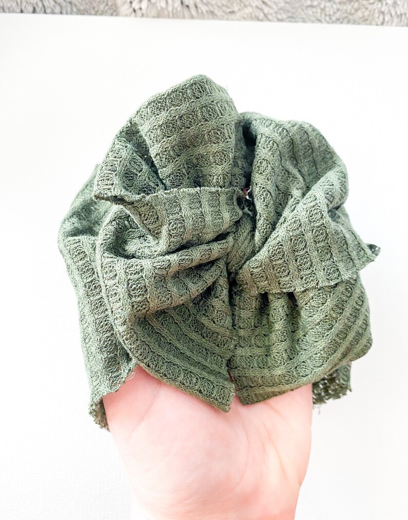 Messy Head Wrap Girl Green Waffle Knit