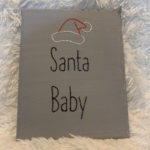 Santa Baby Christmas Decor Embroidery Canvas