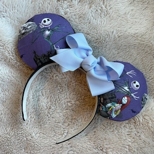 Jack and Sally Skellington Mouse Ears Headband