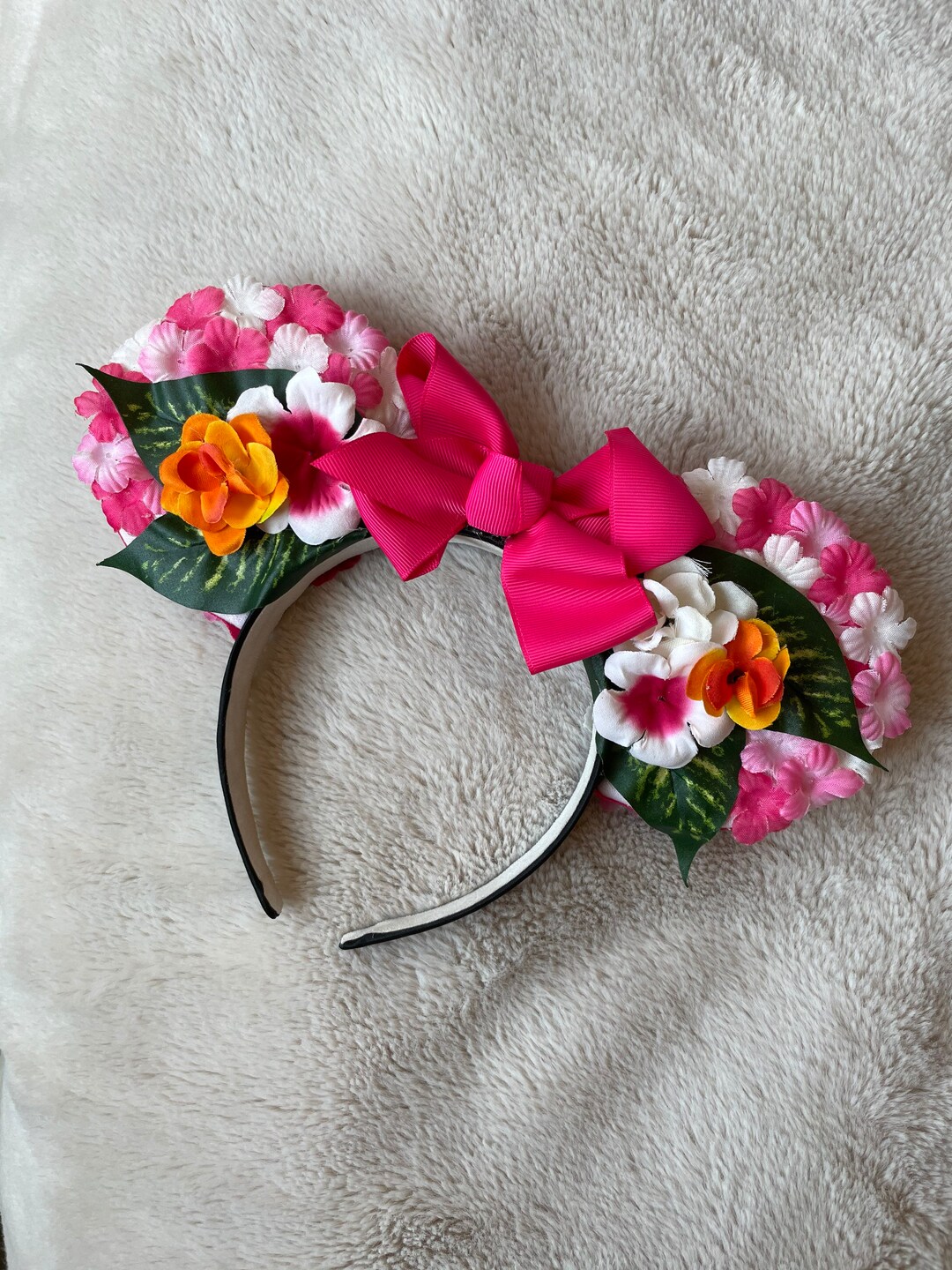 Moana Inspired Flower Mouse Ears Headband - Etsy display picture 2