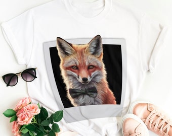 Floral Fox Shirt, Fox T Shirt, Gift for Fox Lover, Polaroid Fox shirt, Animal Lover Shirt, Fox Lover Gift