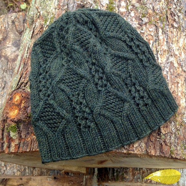 Knitting Pattern Cabled Hat Adult DK Weight Instant Download PDF VIRE