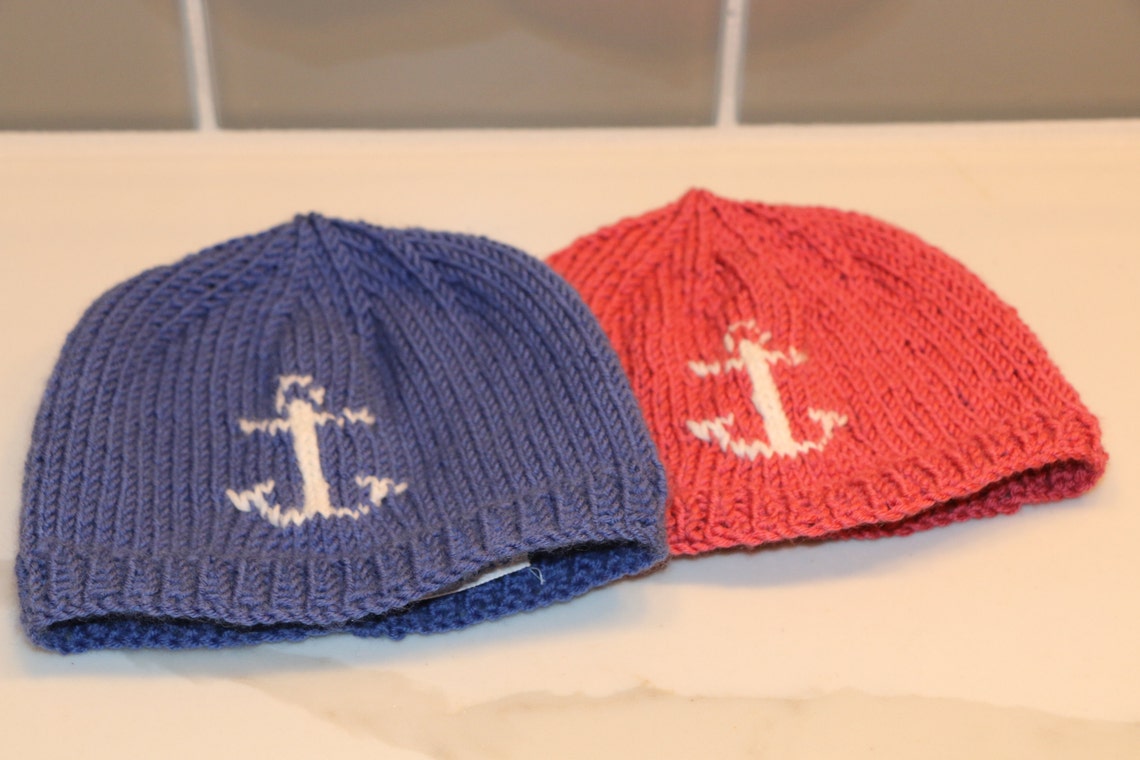 Military Knit Hat Anchor Hat Nautical Hat Sailing Hat Baby Etsy