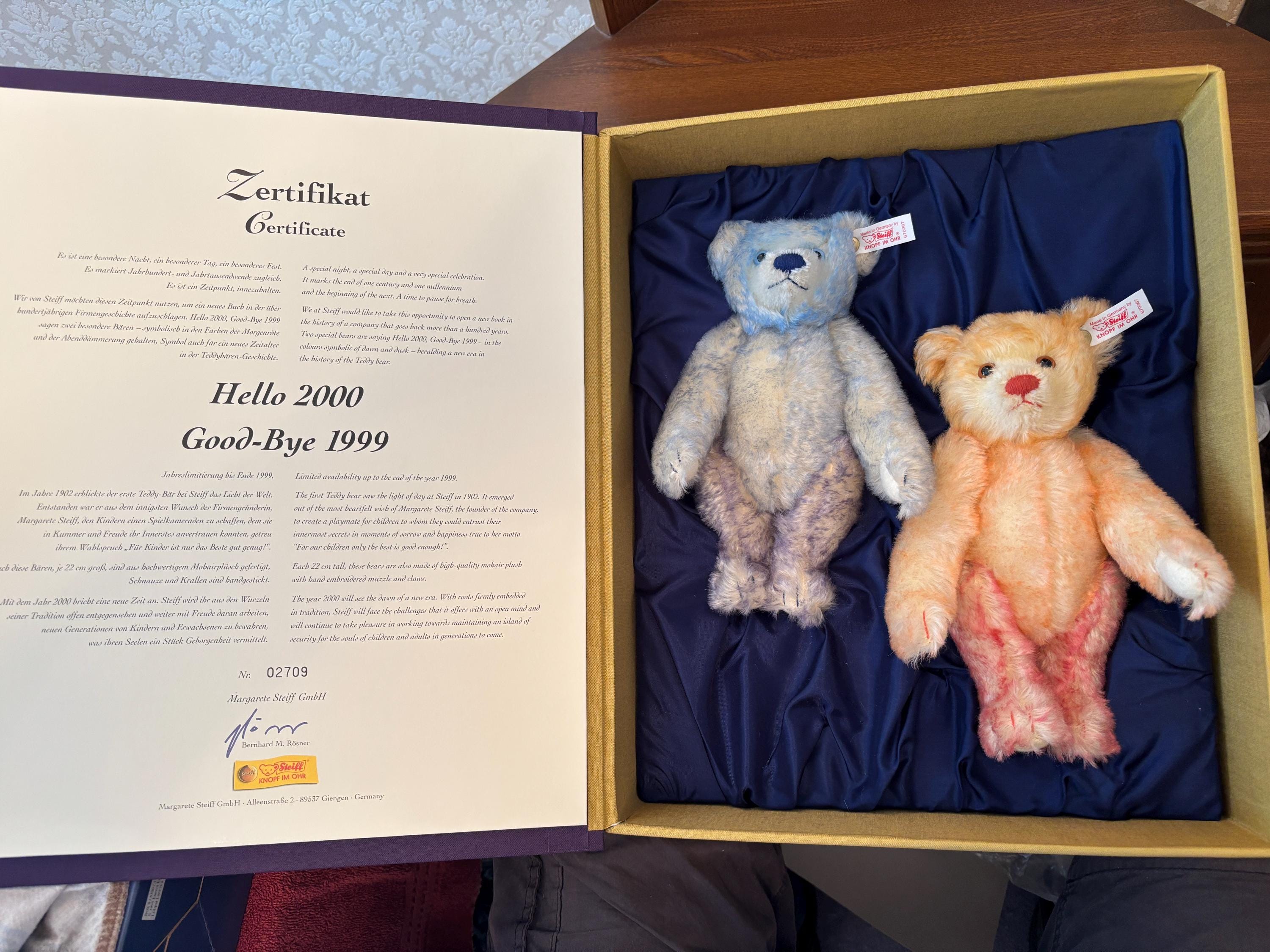 シュタイフ ハロー 2000 グッバイ 1999 ベアセット 1999年モデル 22 cm
