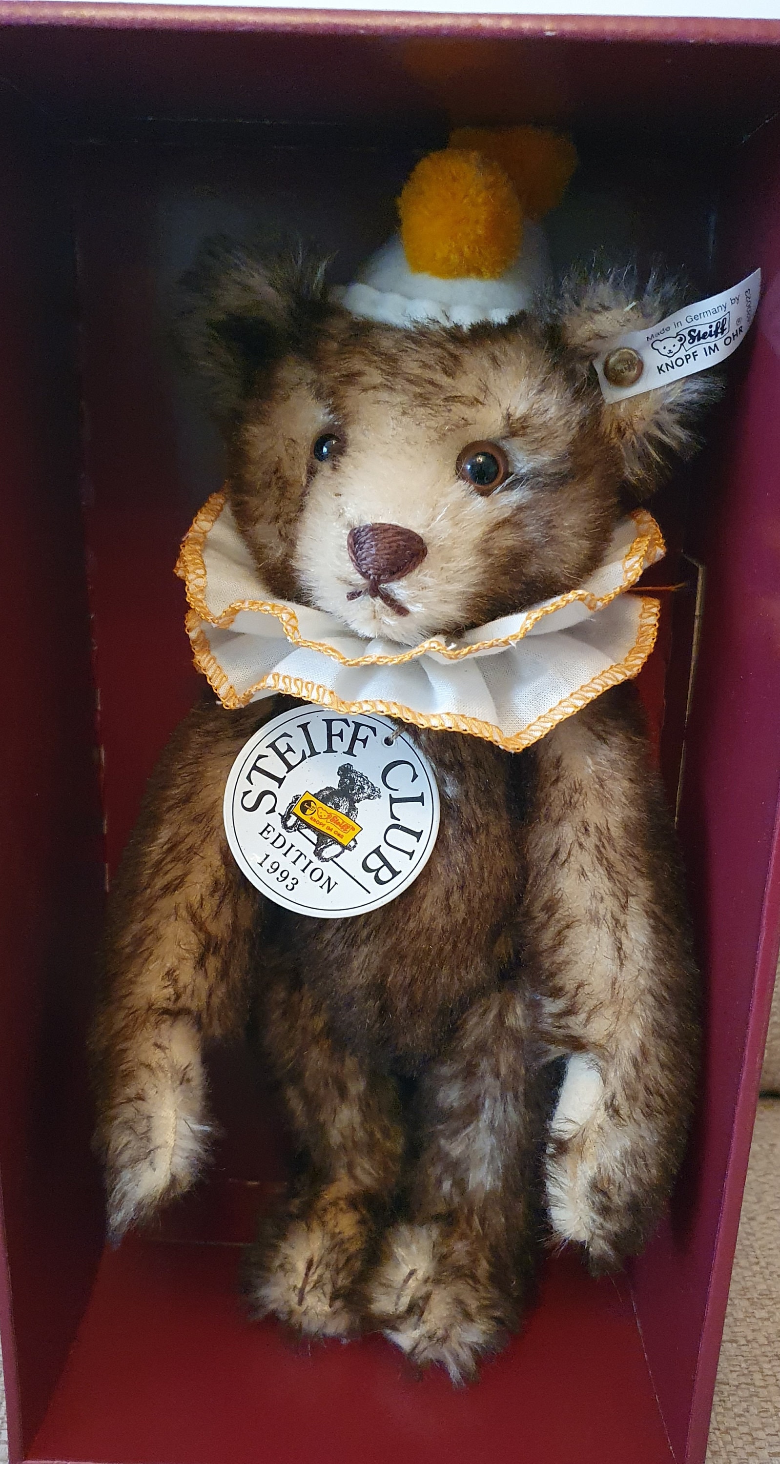 STEIFF CLUB EDITION 1992/93 テディベア 28cm Steiff Club Teddy Clown Tipped 1928 Bear Limited Edition 1993 EAN