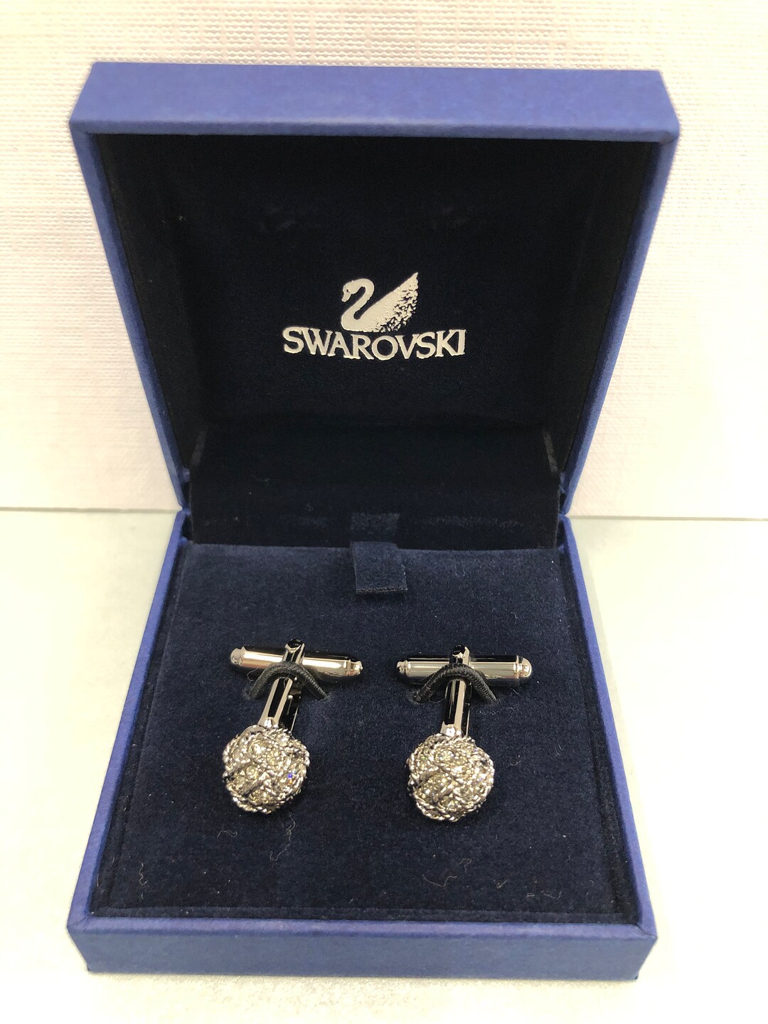 Cufflinks Swarovski Crystal Jewellery Knot Cluster in Rhodium Etsy UK