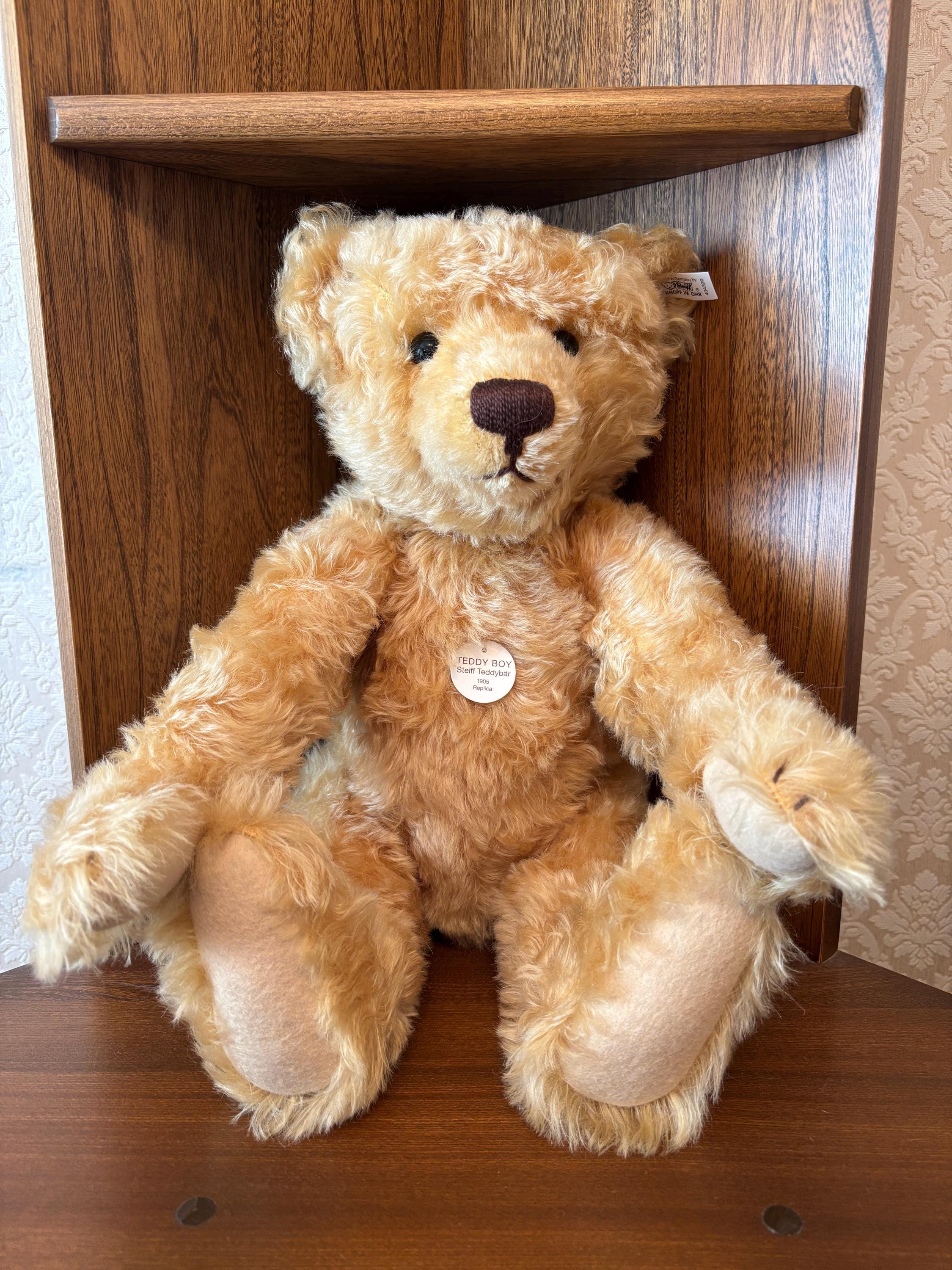 ぬいぐるみ Steiff Teddy Boy 1905 Replica 1998 Steiff Teddy Boy 1905/98 Light Blonde 50cm Limited Edition EAN