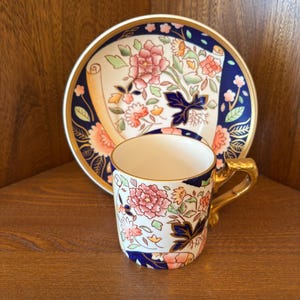 Floral Pergament Masons Keramik Kaffeedose und Untertasse