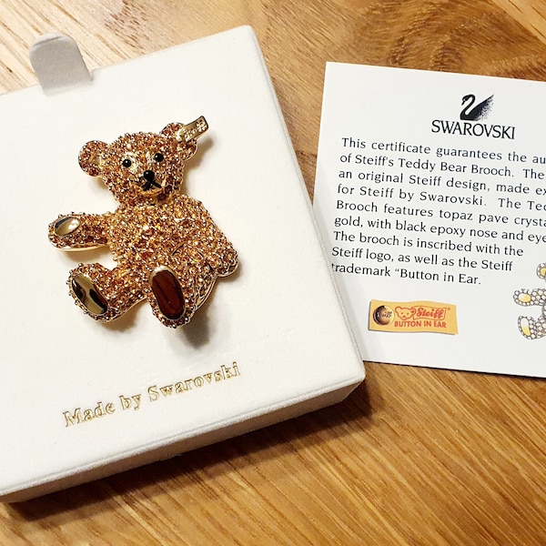 Steiff Swarovski 2004 Teddy Brooch 605604