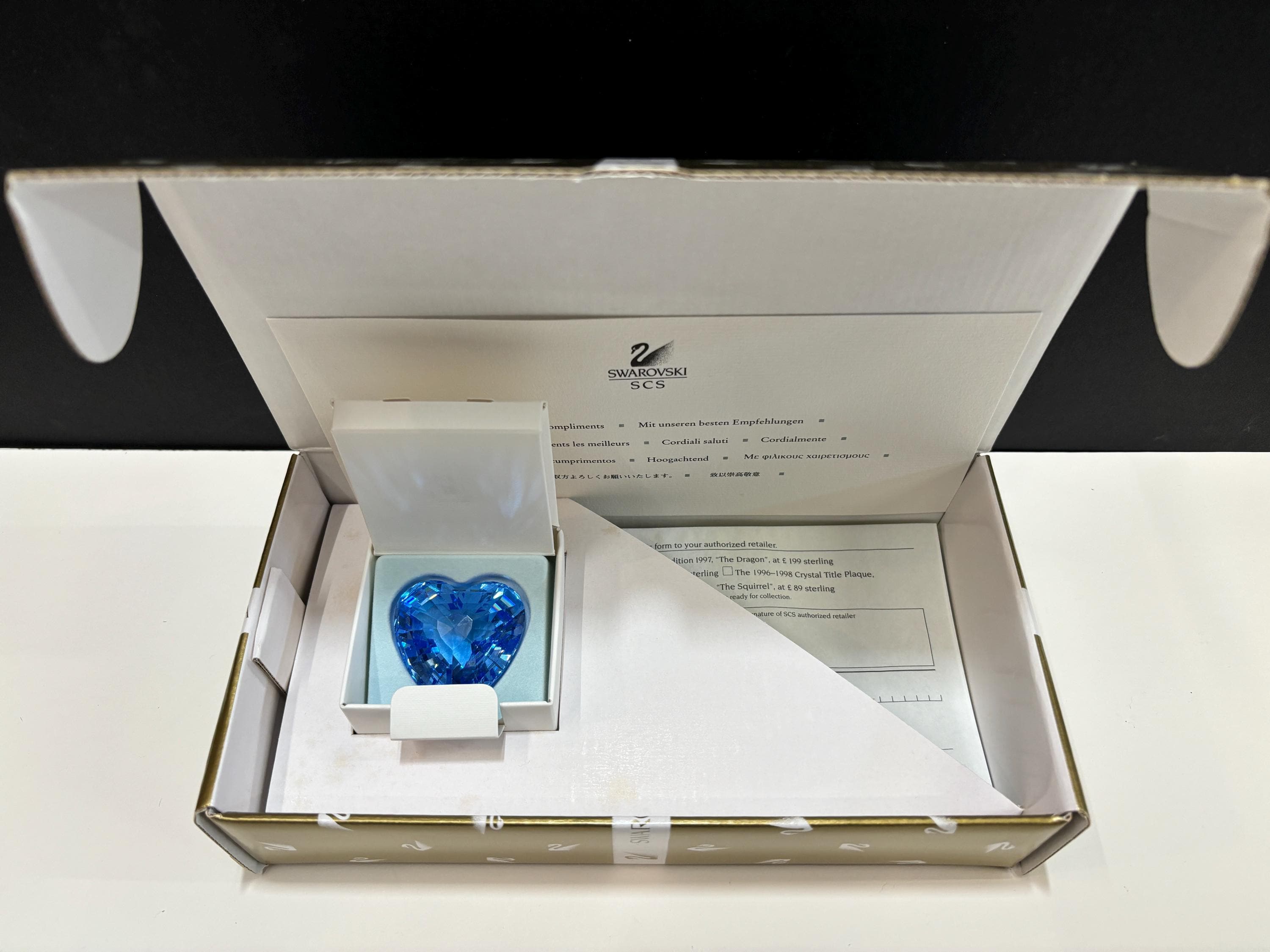 Swarovski 1997 Pale Blue Heart Renewal Gift SCS - Etsy