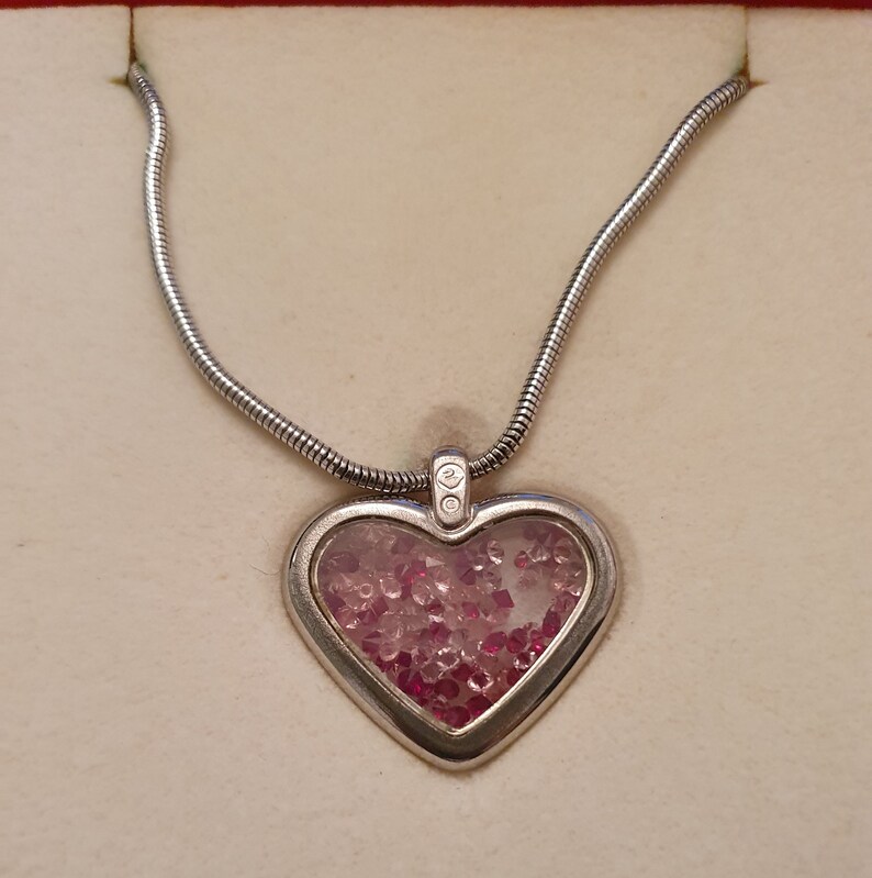 Swarovski Pink Crystal Heart Pendant image 3