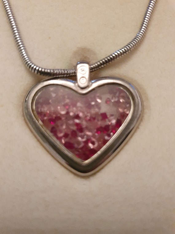 Swarovski Pink Crystal Heart Pendant - image 1