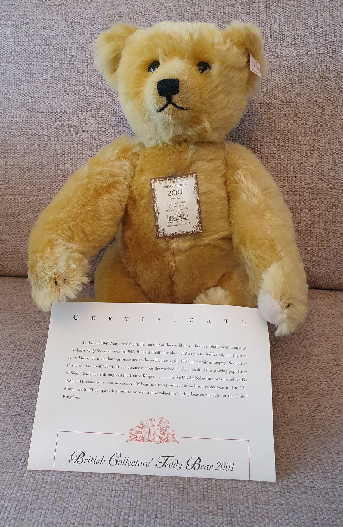 Steiff British Collectors Teddy Bear 2001 | Etsy