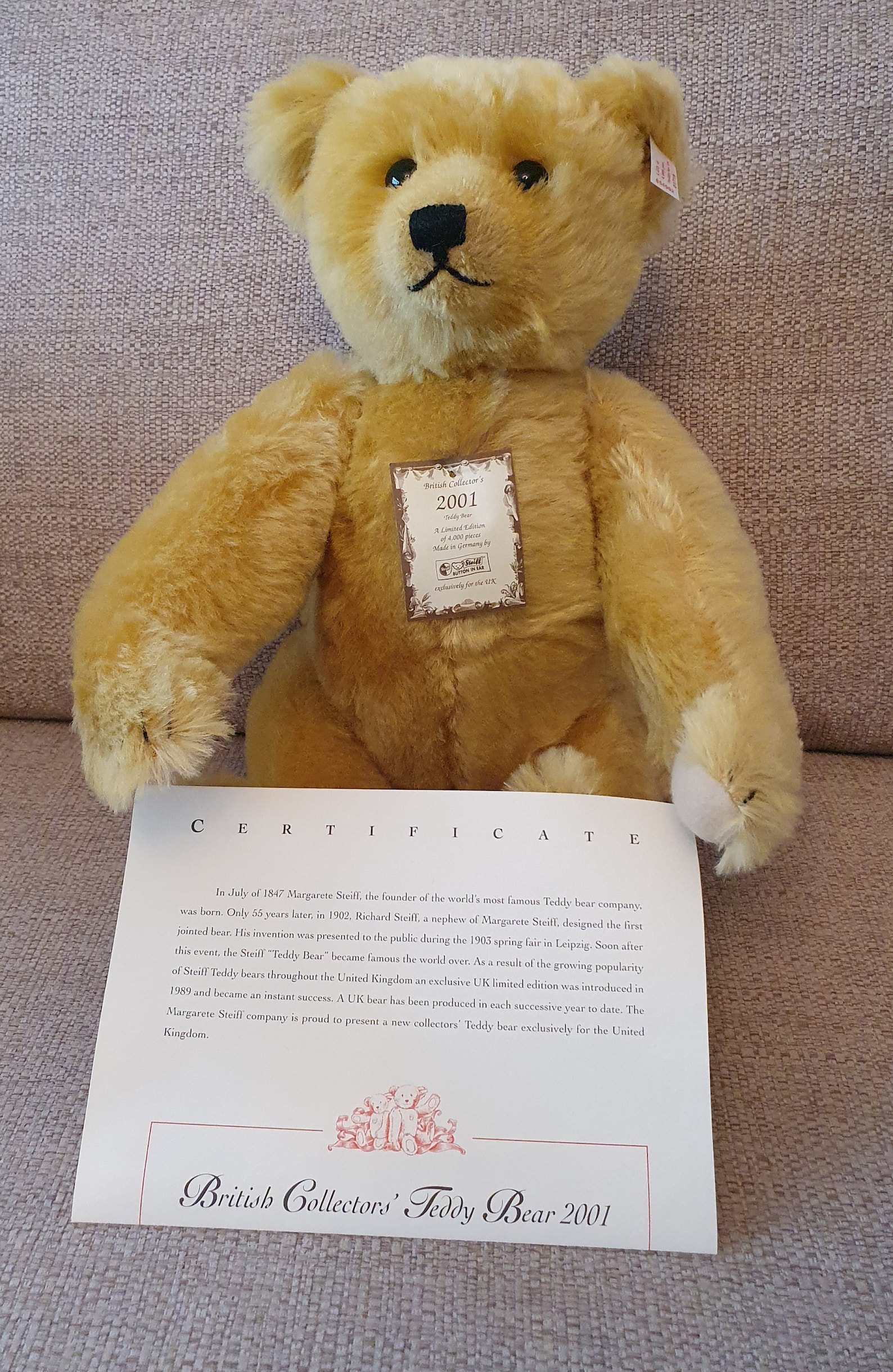 Steiff British Collectors Teddy Bear 2001 - Etsy Norway