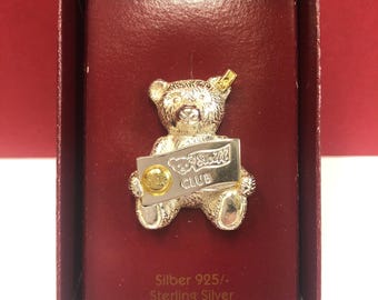 Steiff シュタイフ テディベアブローチ シュタイフ スワロフスキー