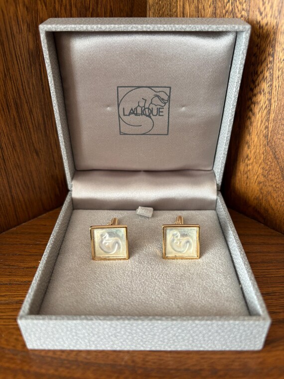 Lalique Ondine Silver Cufflinks 76322 - Etsy