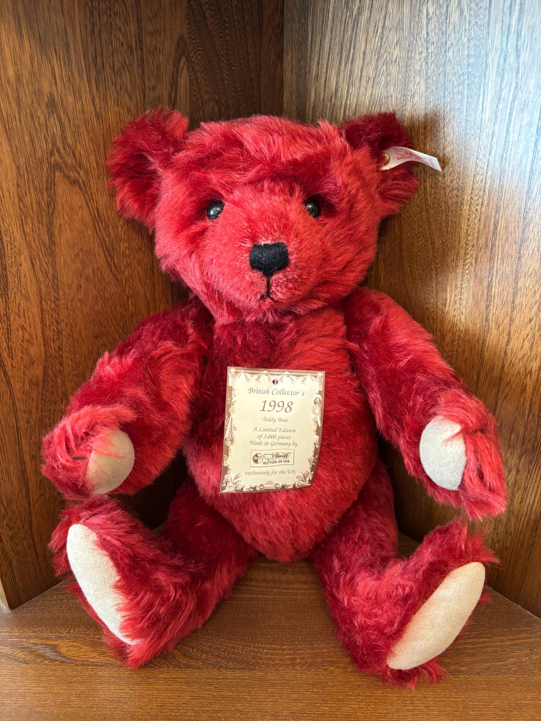 Steiff 1998 Teddy Bear Burgundy UK British EAN 659973 - Etsy