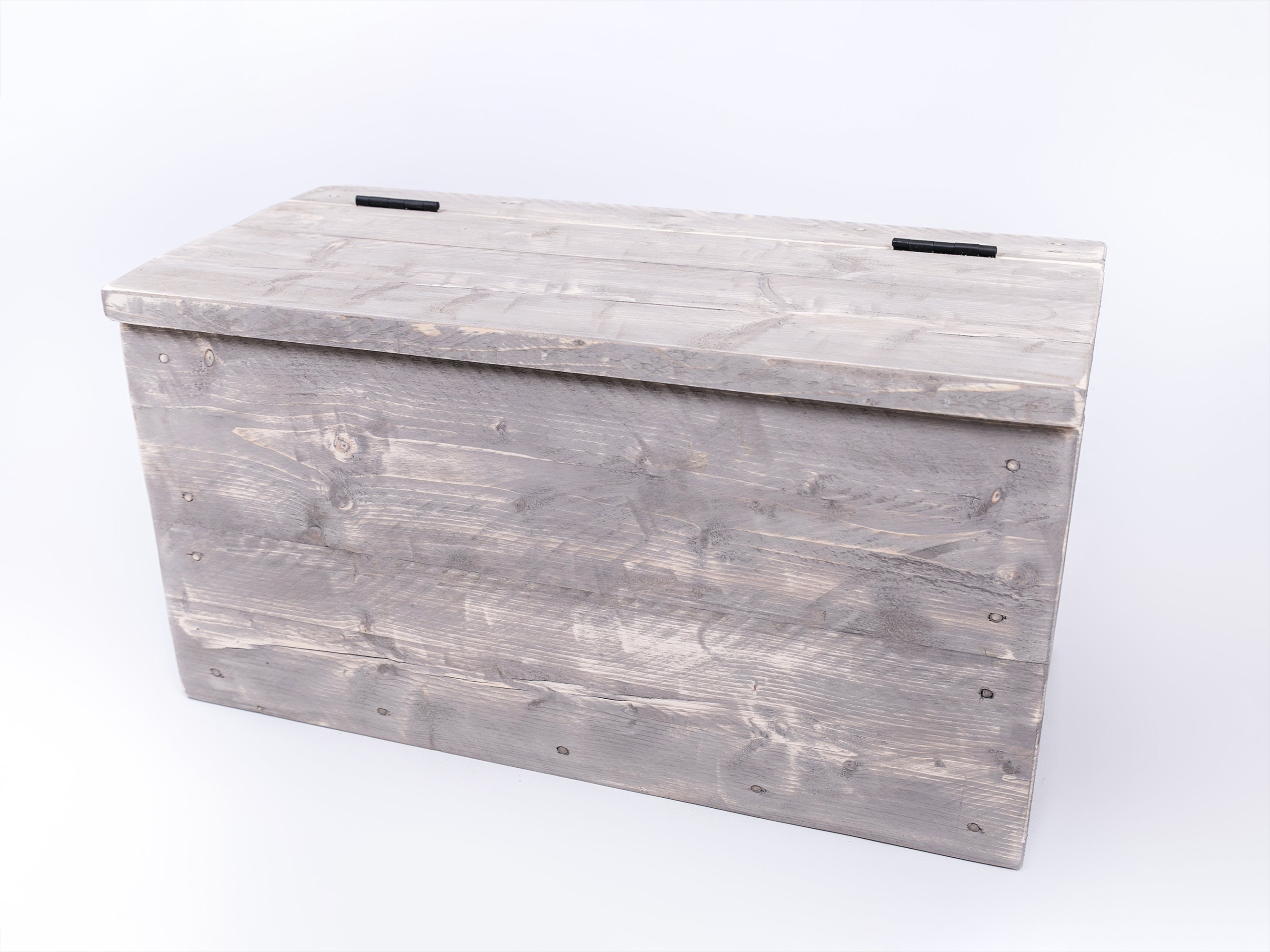 Grey Storage Bench Blanket Box. Wooden Toy Chest Seat By DAB Chic