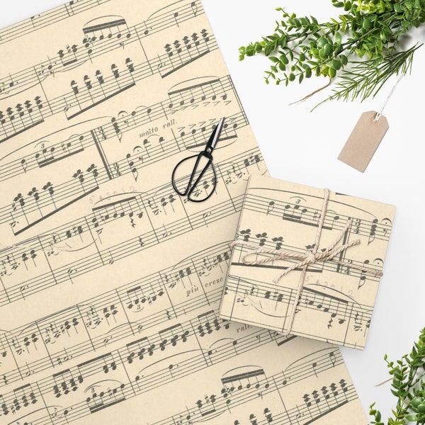 Antique Music Wrapping Paper, All Occasion Wrapping Paper, Birthday, Musician Wrapping Paper