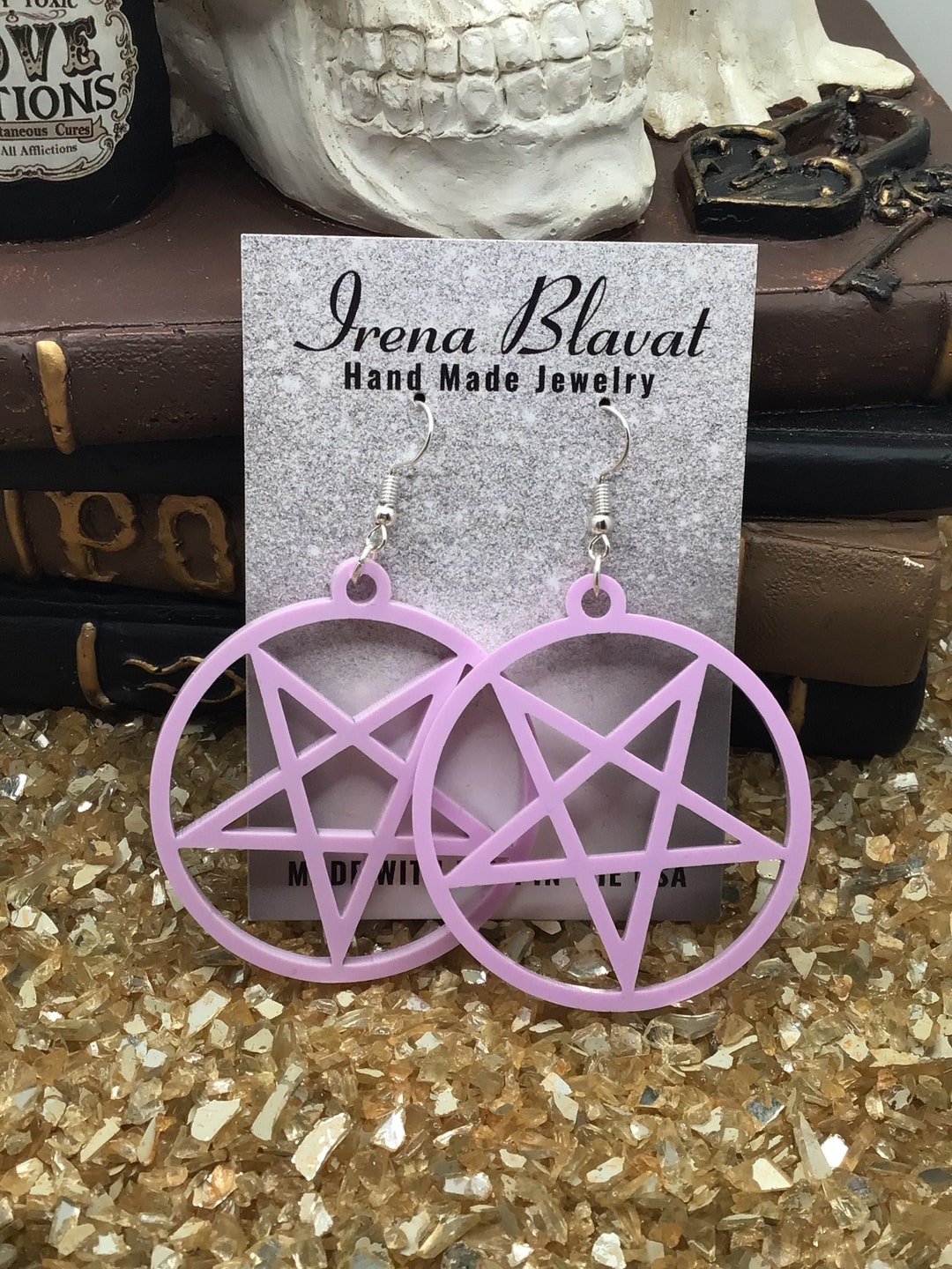 Arazzo Da Parete Viola Con Luna E Pentacolo – Tassorm Pickled Moon, Cotone Leggero, Decorazione Boho