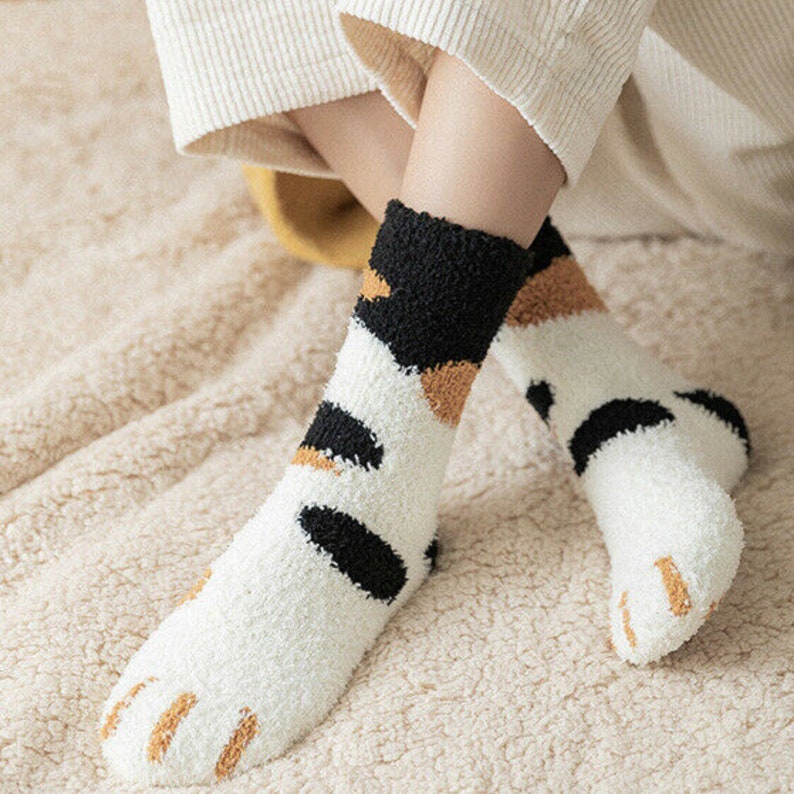 2 PAIRS SOFTEST and Fluffy socks Cat Paw socks Wool socks Etsy