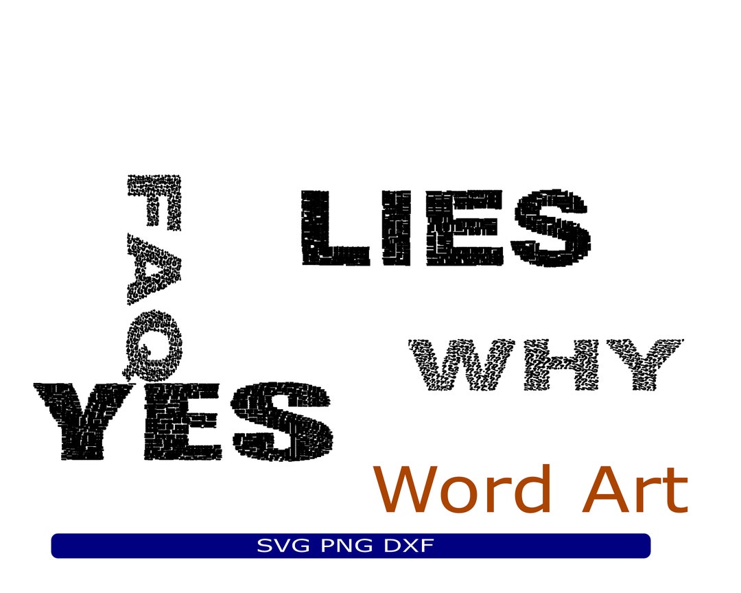 Word Art SVG PNG DXF - Etsy