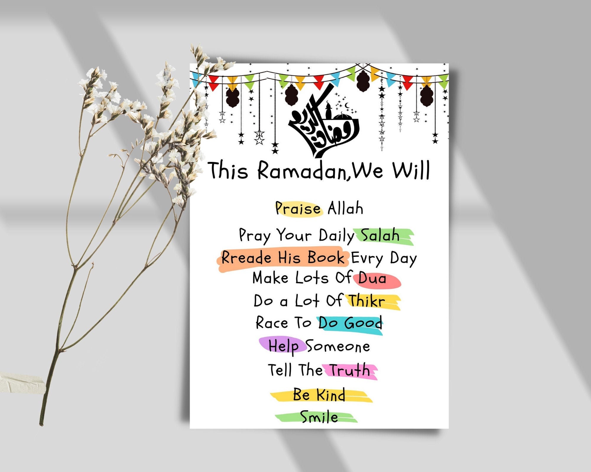 Ramadan Rules Wall Art for children Ramadan goals for kids Etsy