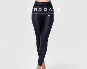 HIRO GATO Shiny Spandex Legging Yoga Pants Yogapants Black Rave Party Pantyhose Tights