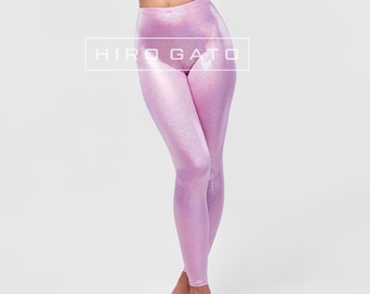 HIRO GATO Sheer Nylon Spandex Leggings Light Pink Yoga Pants