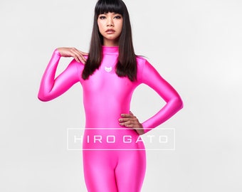 Hiro Gato - Shiny Metallic Hologram Catsuit Pink