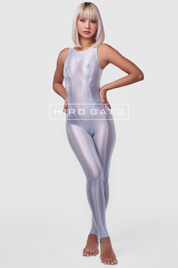 HIRO GATO Sheer Nylon Unitard Ice Blue Spandex Transparent Shee Through  Burning Suit Rave Party Catsuit Bodysuit Woman Man -  Canada