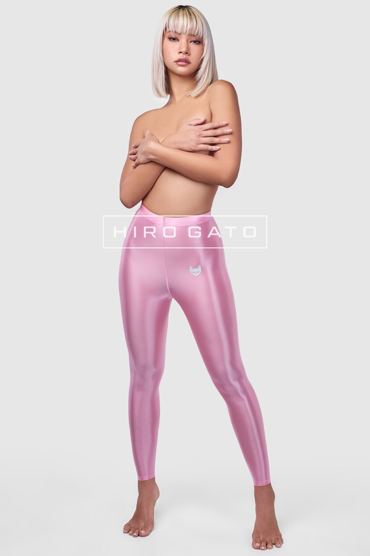 HIRO GATO Sheer Nylon Spandex Leggings Light Pink Yoga Pants Yogapants Rave  Party Pantyhose Tights -  Canada