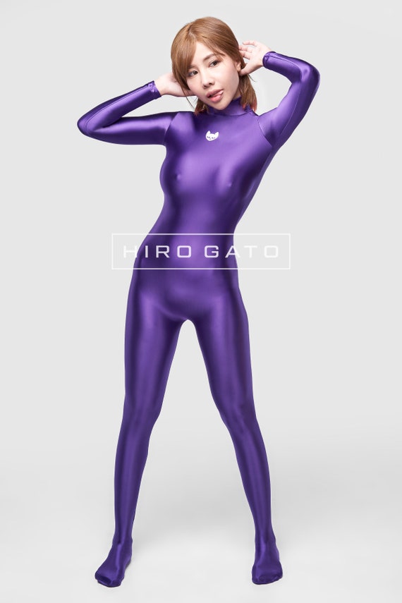 HIRO GATO Satin Spandex Silk Catsuit Purple Burning Suit Rave Party Zentai  Bodysuit Man Woman -  Canada