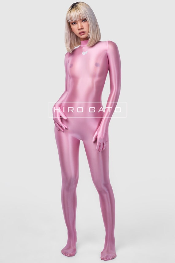 HIRO GATO Sheer Nylon Spandex Catsuit Light Pink Burning Suit Rave Party  Zentai Bodysuit Transparent See Through -  Canada