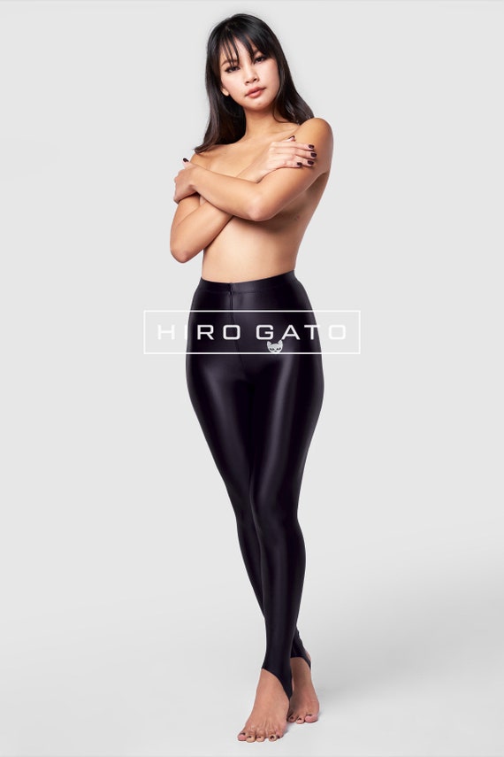 HIRO GATO Shiny Satin Spandex Legging Black Yoga Pants Yogapants Rave Party  Pantyhose Tights -  Canada