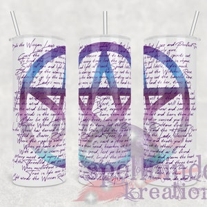 Pentacle and Wiccan Rede Skinny Tumbler Design