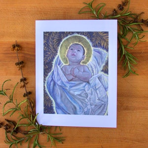 Christmas Cards, 8 Cards with Envelopes, Babe in Bethlehem, Greeting Cards, Manger, Bulk Christmas Cards, Boxed Christmas Card