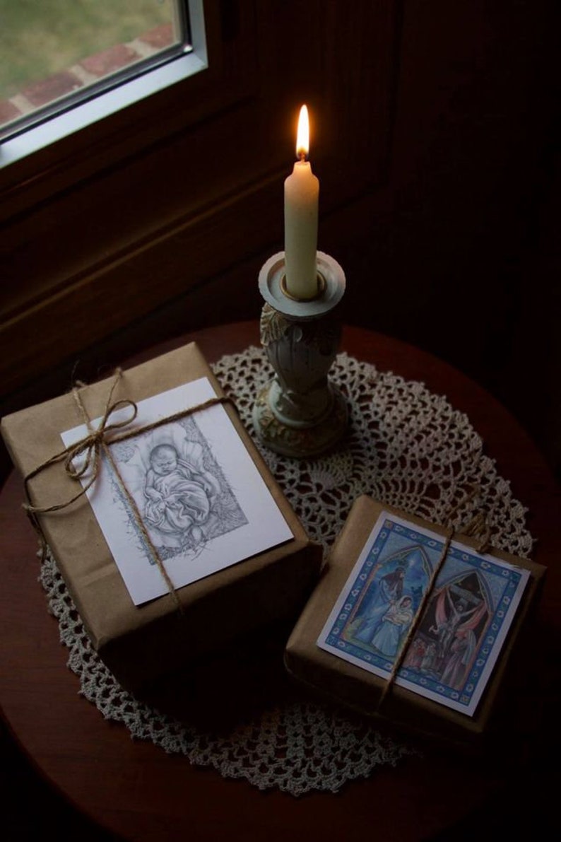 Christmas Cards, 10 Pack, Christmas Boxed Cards Set, Boxed Christmas Cards, Advent Cards 