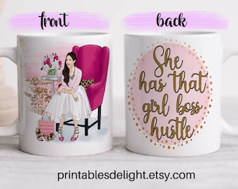 Girl Boss Custom Mug, Girl Boss Keramische Koffie en Thee Mok, Cadeau voor Girl Boss, Verjaardagscadeau voor beste vriend, Cadeau voor modeliefhebber, Mok