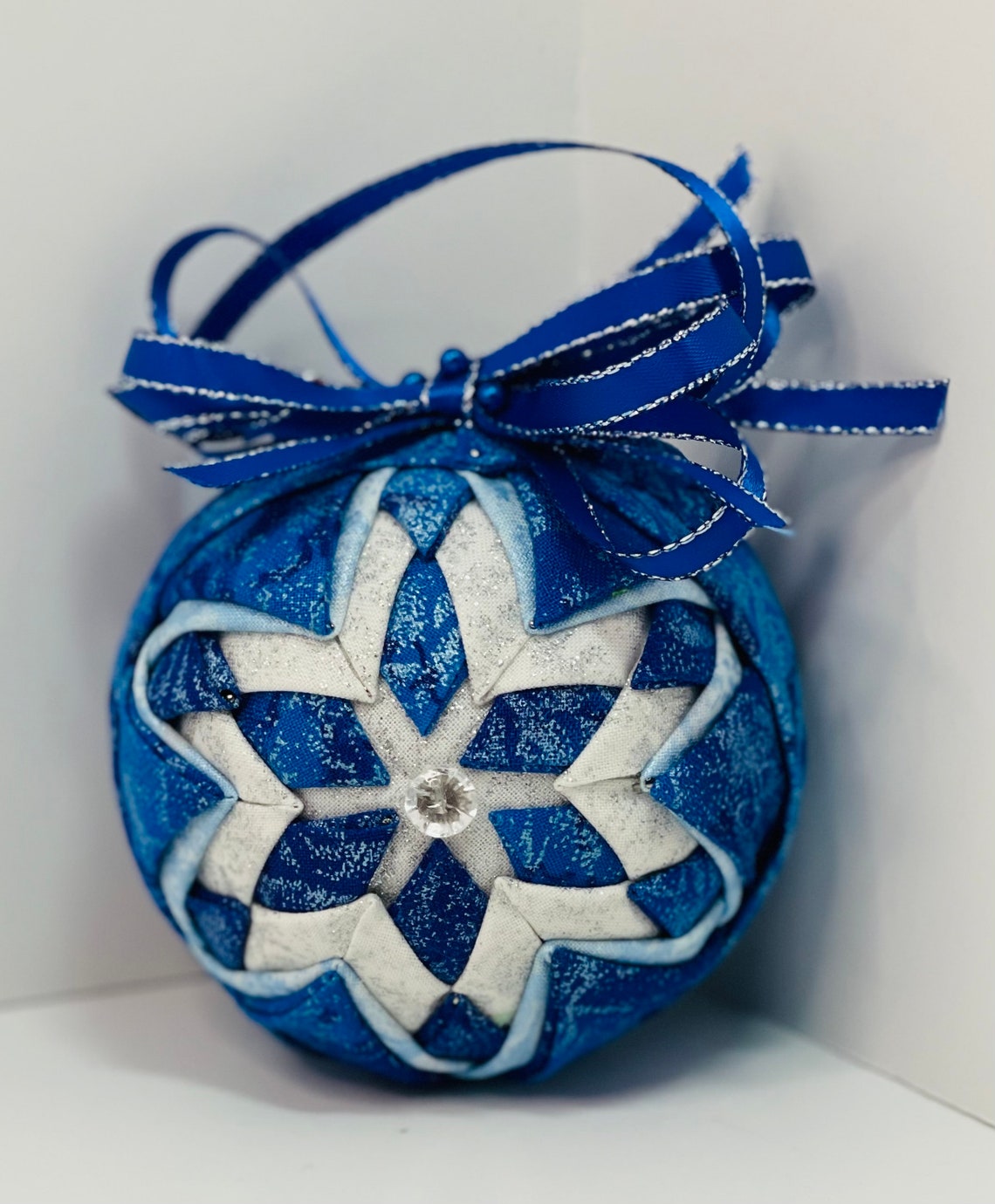 Handmade Ornament Quilted No Sew Ball Ornament Keepsake Etsy