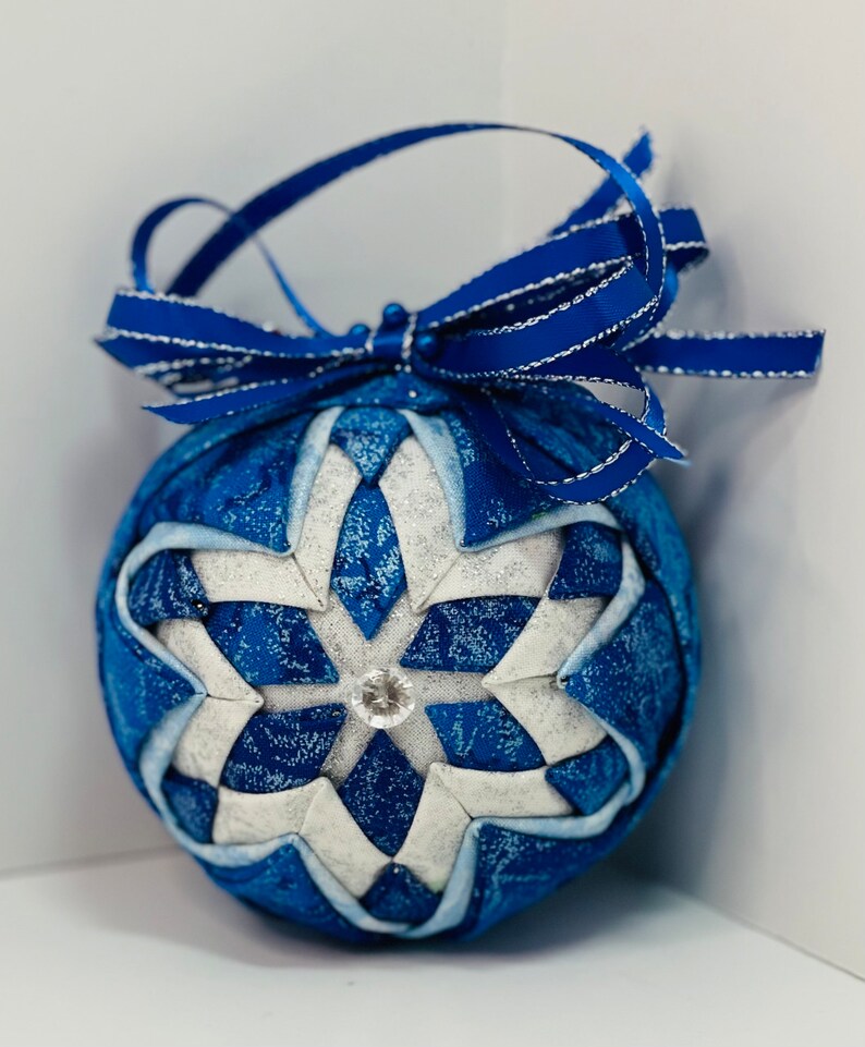 Handmade Ornament Quilted No Sew Ball Ornament Keepsake Etsy