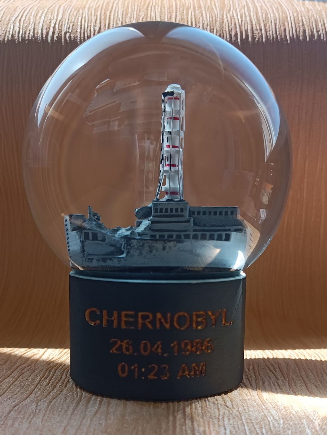 Chernobyl, Nuclear Reactor. Original Snow Globe. Glass Globe. Glow in the Dark, With Cherenkov