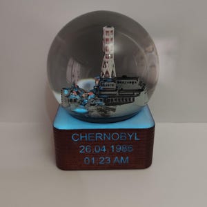 Limited original Chernobyl snow globe©. Glow in the dark