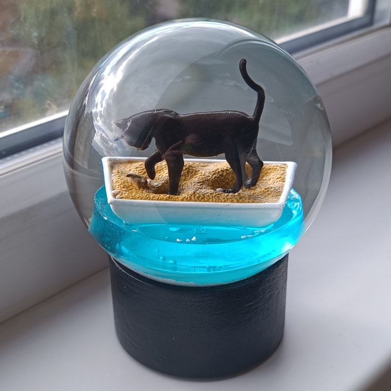 Cat in Litter Box Snow Globe From Ukraine Etsy