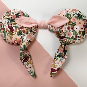 Pink Minnie ears, flower Mickey ears, Rifle Paper Co Disney Ears, Minnie Ears Headband, bowband, garden party