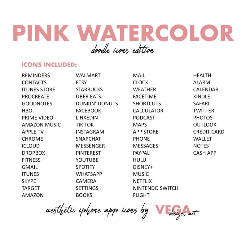 Handdrawn Icons Aesthetic Pink Watercolor Doodle Icons Set Customized Homescreen Shortcuts Icon Iphone Ipad Ios 14 App Icons Pack Drawing Illustration Art Collectibles Silmic Com Handdrawn Icons Aesthetic Pink Watercolor Doodle Icons Set Customized Homescreen Shortcuts Icon Iphone Ipad Ios 14 App Icons Pack Drawing Illustration Art Collectibles Silmic Com
