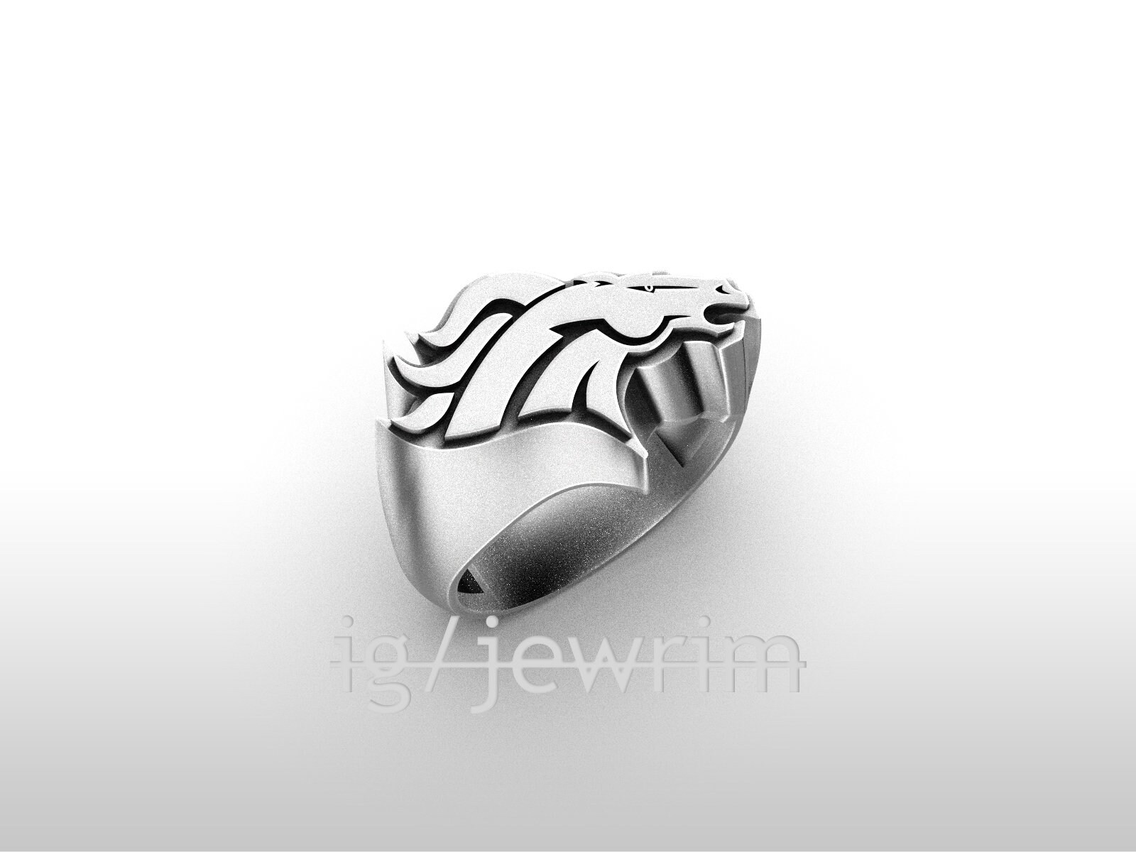 Denver Broncos Ring Simple and Elegant Sterling Silver Ring Etsy