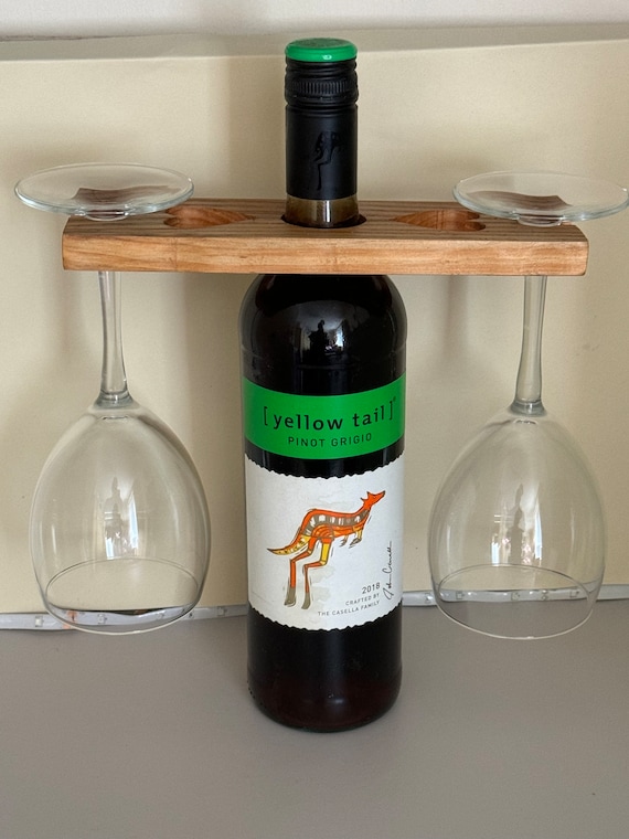 Wine Caddy, Wine and Glass display, Double heart stop cork, Wine Display, Wine Server, Wine and Glass holder, Barware, Homeware.