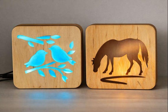 Elegant Light Box – Handcrafted Wooden LED Lamp