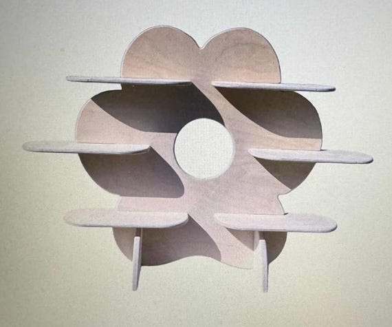 Painted Display Stand with Natural Wood Shelves – Craft Fair, Market Booth & Retail Display Shelf